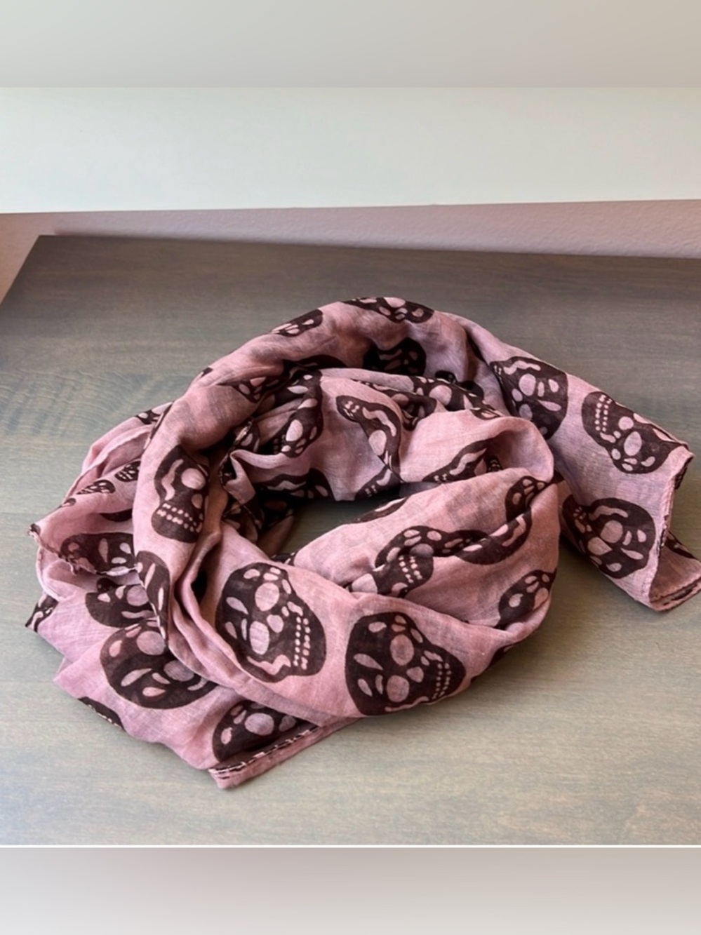 Skull Print Lightweight Scarf